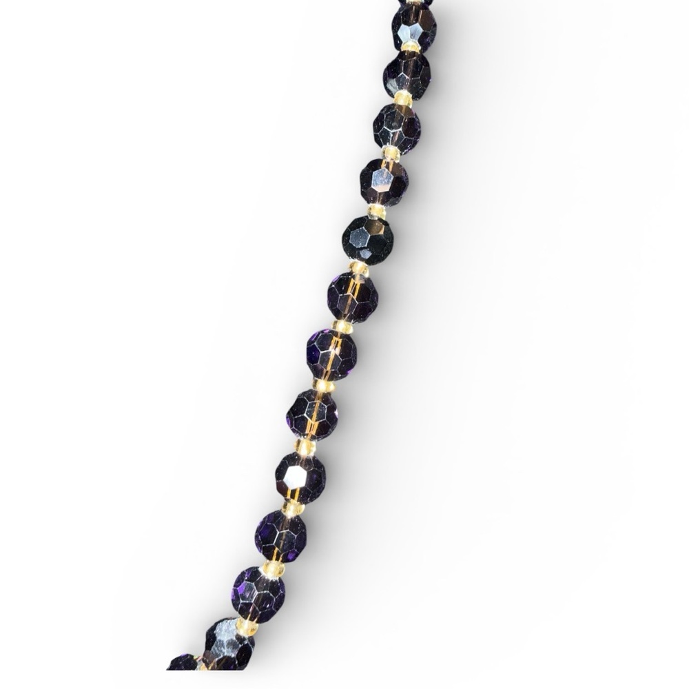 Kirk's Folly Purple Mermaid Cameo Necklace Gold Tone w/ Aurora Borealis Crystals - Picture 6 of 8
